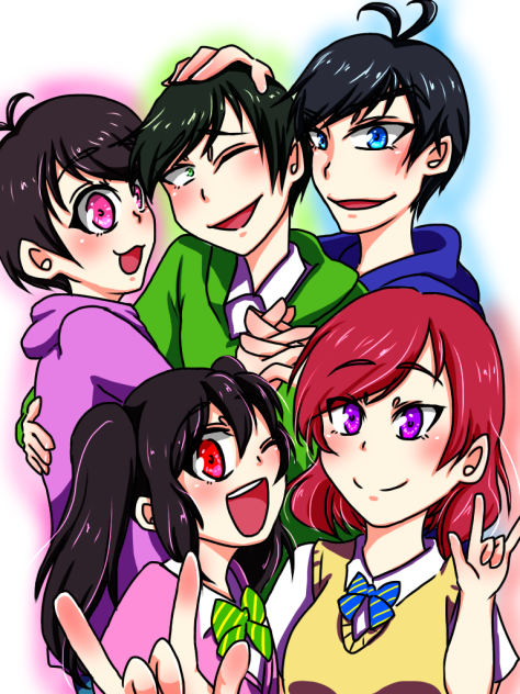 お誕生日絵(カタカナ松とにこまき)