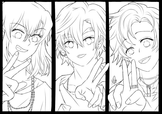 かまぼこ隊5線画