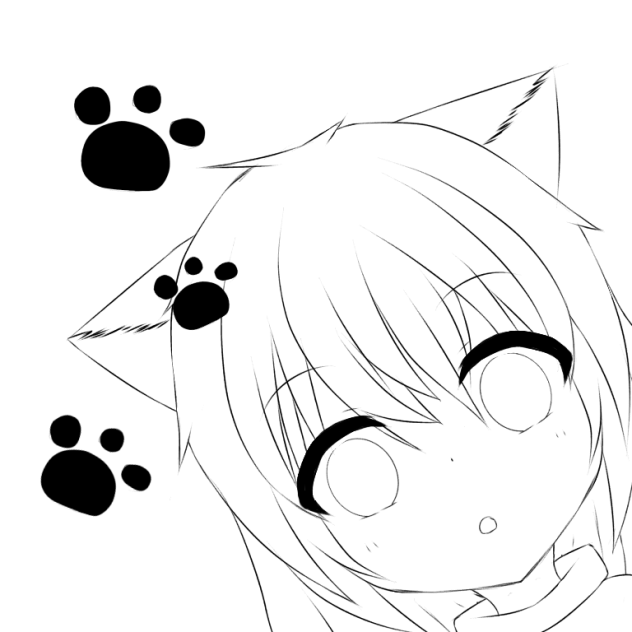 猫 線画