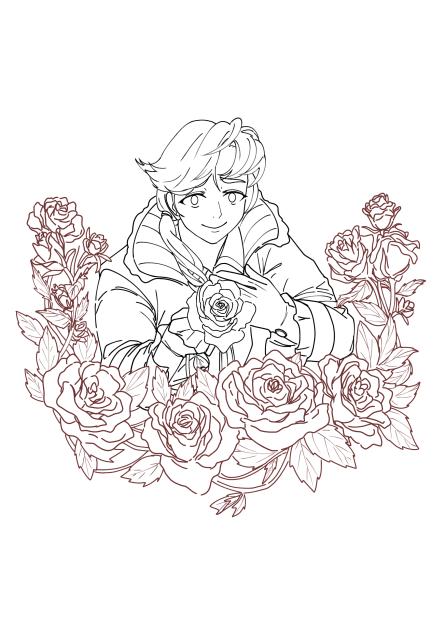 Gentleman with a 🌹Rose(Lineart)