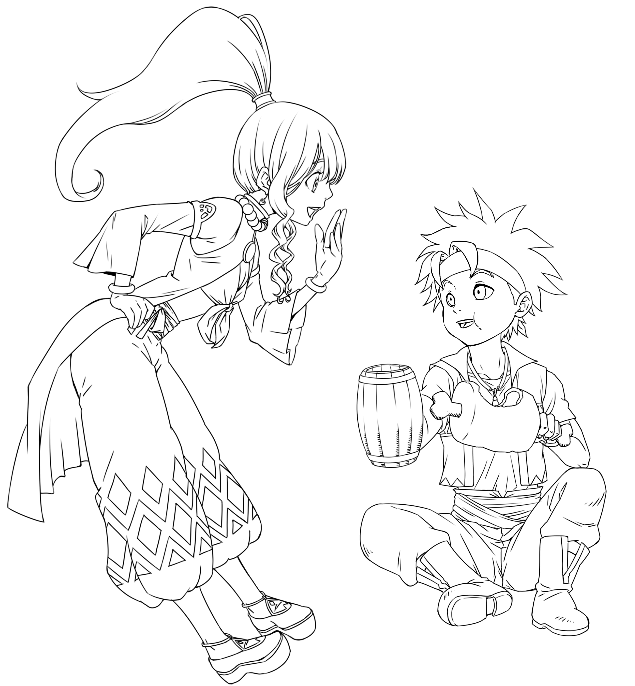 ☆ファンタジーな世界の住人達の日常☆(線画) - ibisPaint