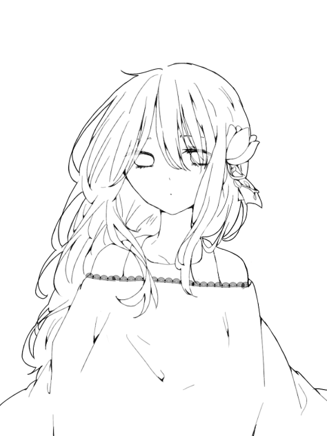 線画→「花」