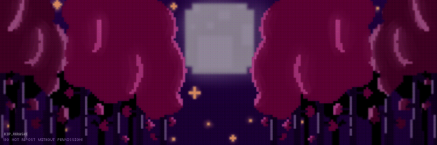A night in a sakura forest