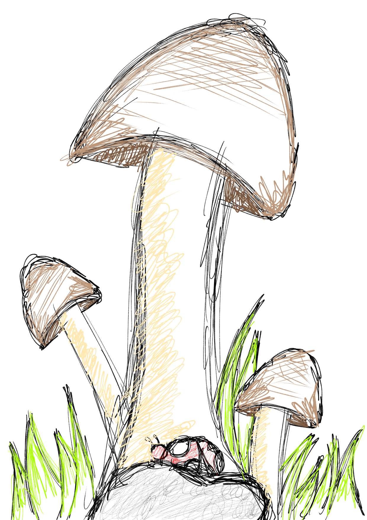 Mushrooms Scribble art - ibisPaint