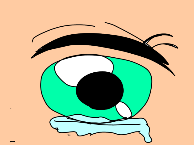 泣きそうな目