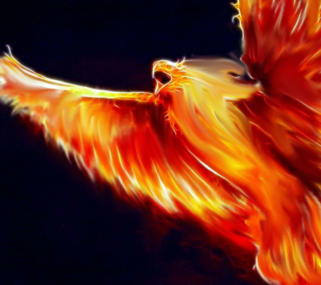 burning flames of a pheonex