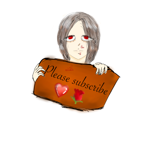 Girl holding a poster (Please Subscribe)