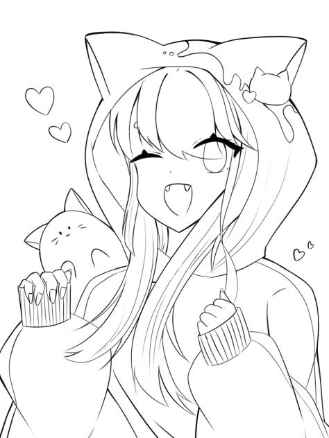 猫×紫＝♡     線画