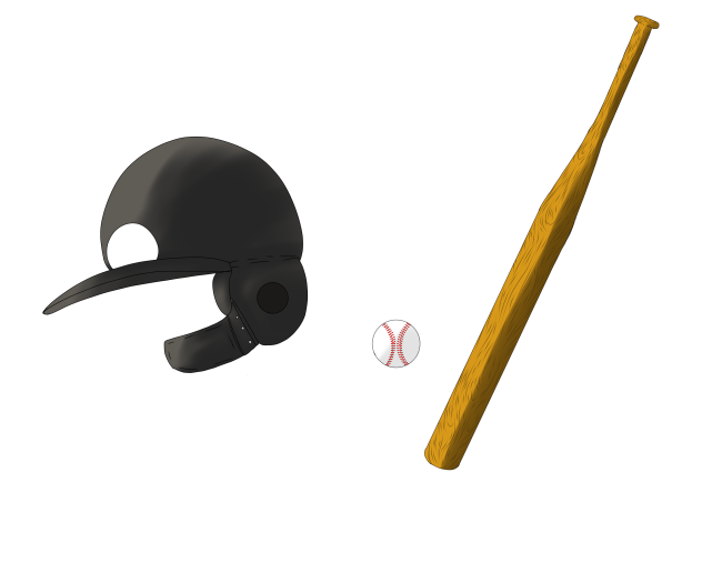 野球のヘルメット、ボール、バット、.2023.09.12-16.13