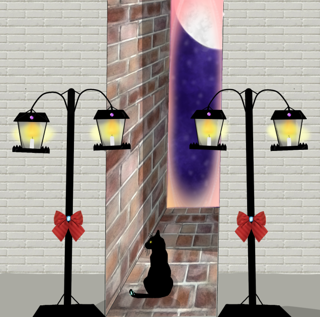 The portal in a dark alleyway