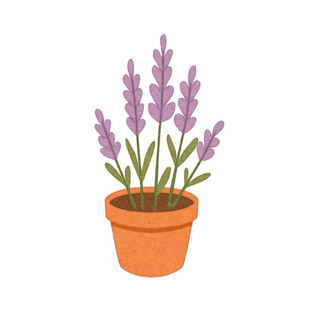 Lavender pot stamp