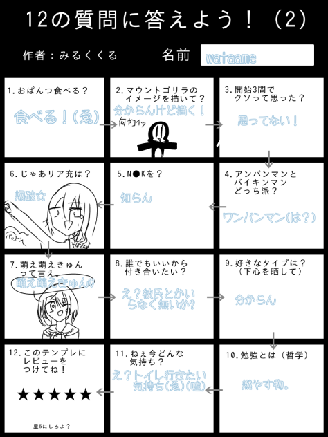 12の質問に答えよう！(2)