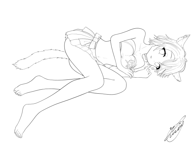 リクエストイラスト（線画）