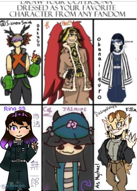 Oc in fav character's clothing collab