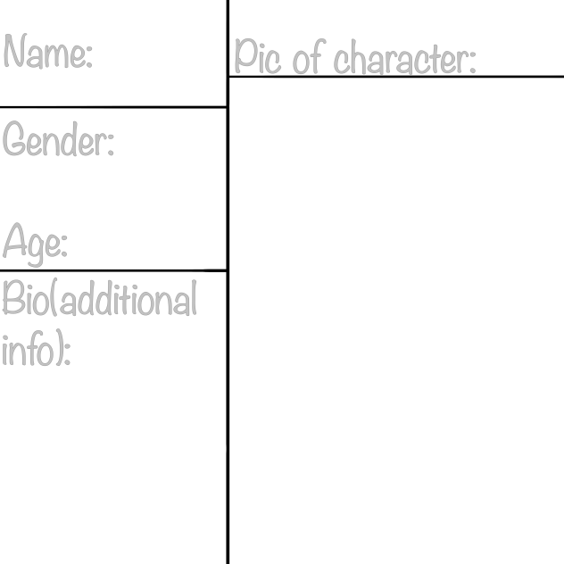 Character Sheet for New Comic