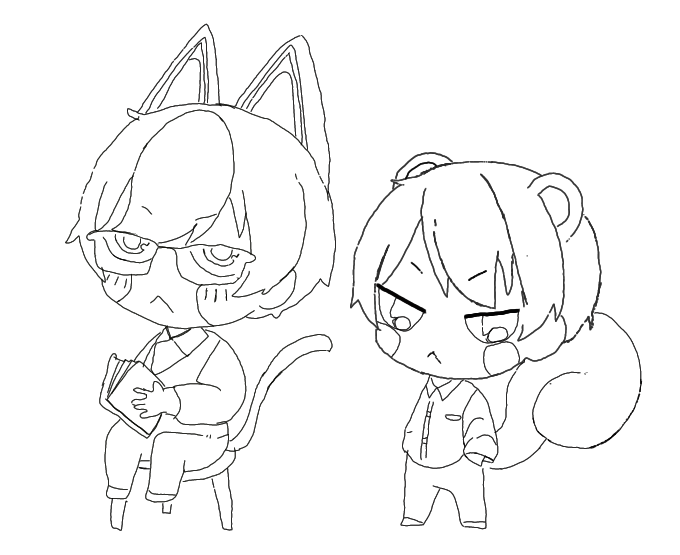 あつ森ジュンくんジャックくん擬人化塗り絵 Ibispaint