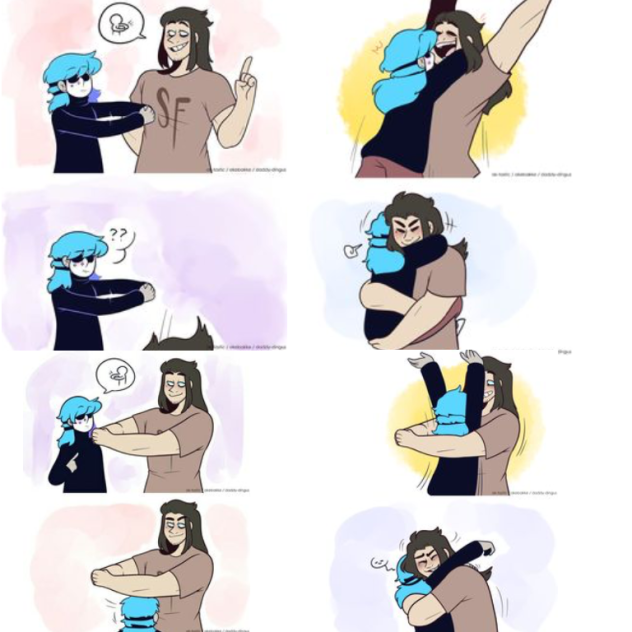 Sally and Larry hugs