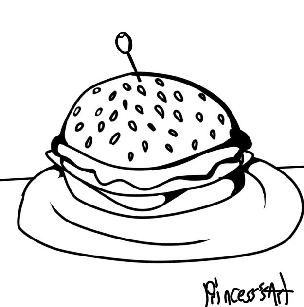 Hamburger coloring page