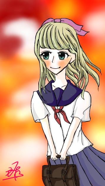 夕焼けの少女