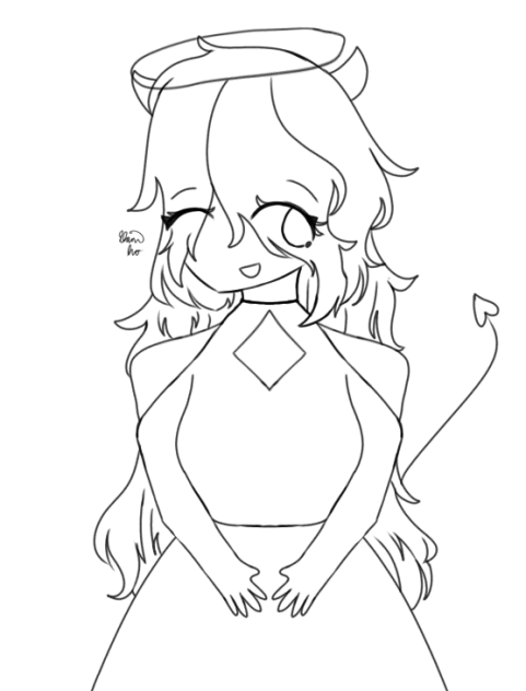 An Angel but not quite Lineart