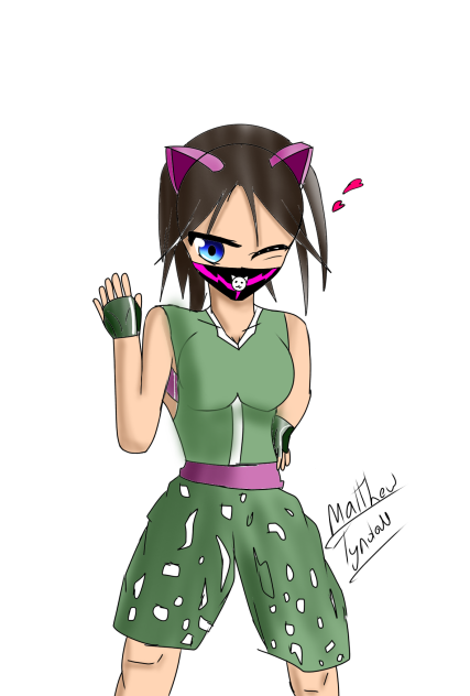 Purple Lighting Anime girl cat