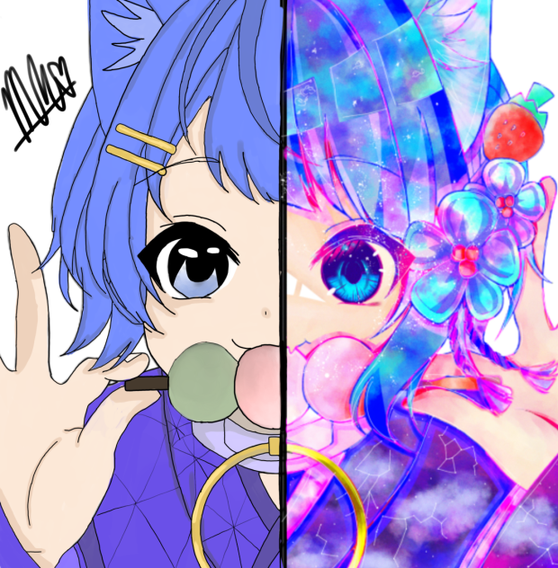 Coloring collab [Neko] colored