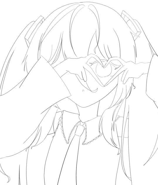 覗きハート(線画ver.)