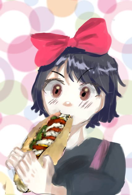 厚塗り。魔女の宅急便よりキキちゃん。