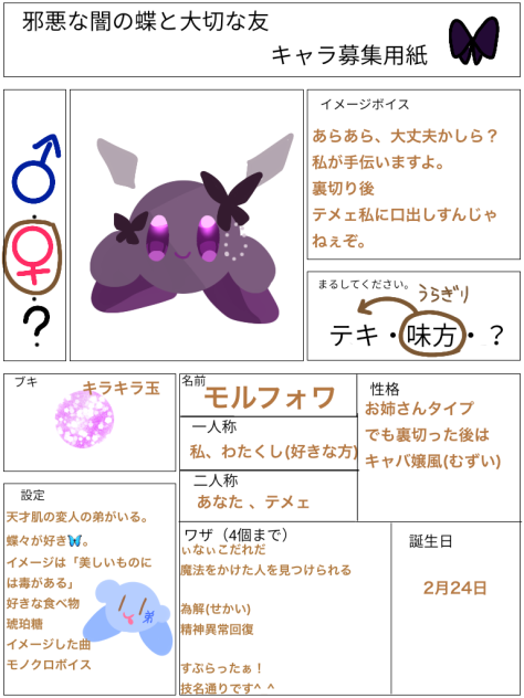 キャラ募集したよ！