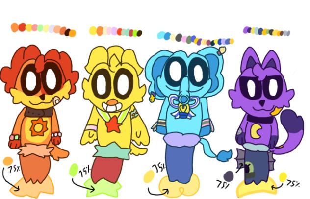 Male mercritter designs