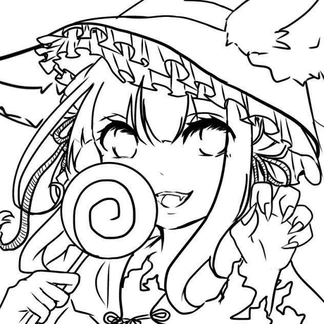 【線画】ハロウィンVer.狐雪