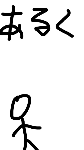 再生アニメ。あるく