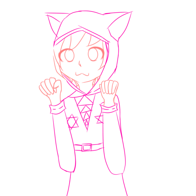 にゃんにゃんニャン 下書き 線画