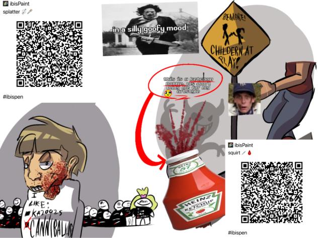 Splatter and Squirt blood bloody brushes