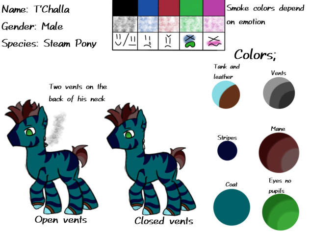 T'Challa ref sheet steam pony