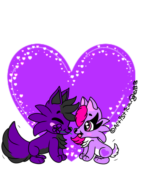 Dark Purple X Light Purple Dogs In Love