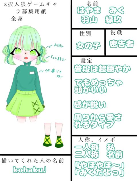 キャラ募！