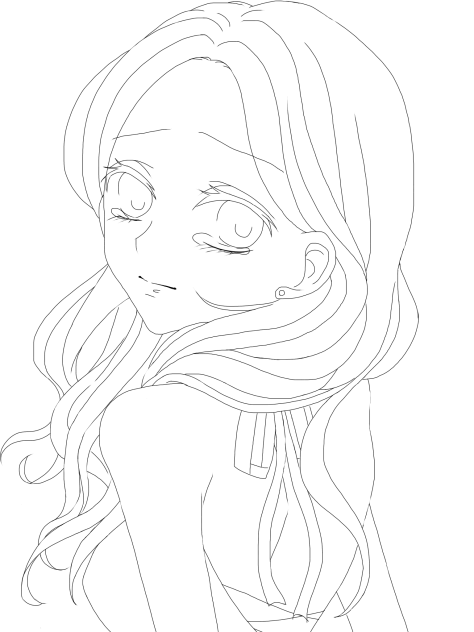 線画。ご自由に塗って下さい。