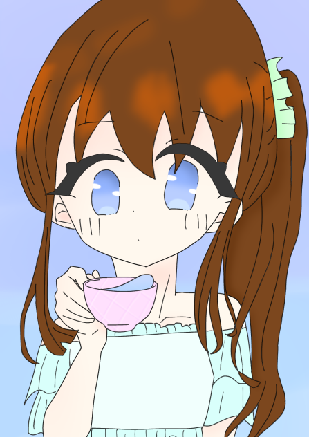 のあちゃんの線画塗ったよー( ^ω^ )