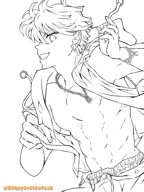 「夏だっ⛱️」線画