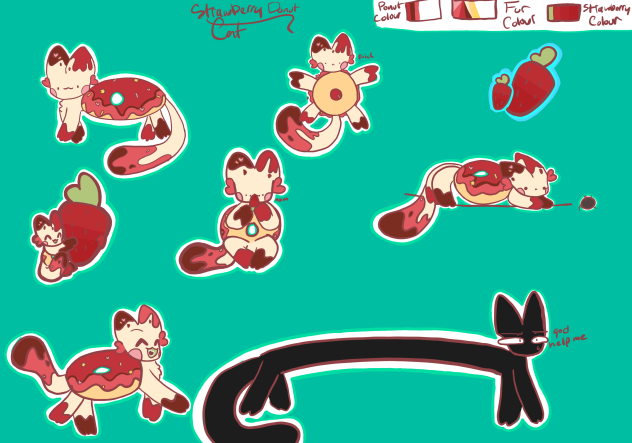 Strawberry Donut Cat design -^-