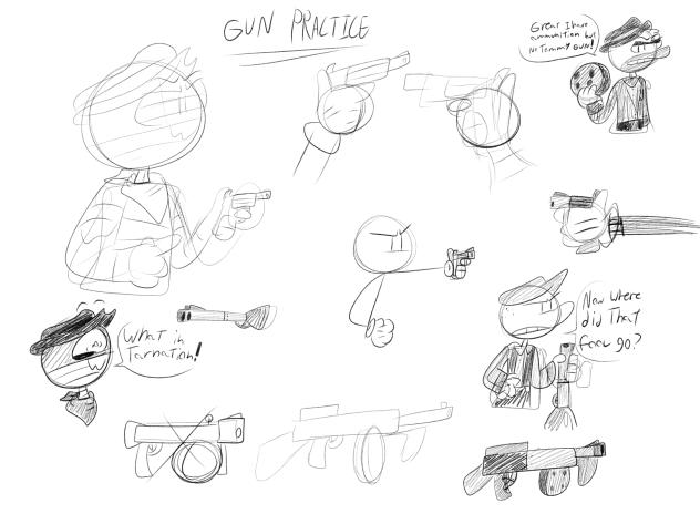 Gun drawing practice