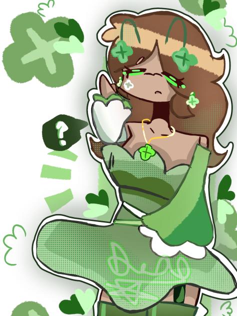 SUCH A BEAUTIFUL AND GREEN CLOVER💚🖤🤍