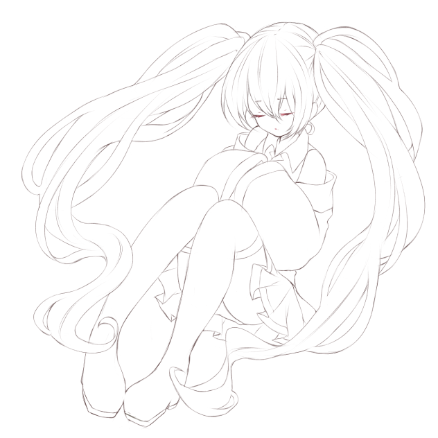 みくちゃん線画✨👏