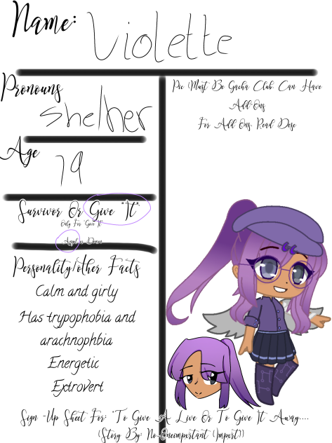 Sign up sheet thing