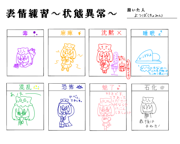 状態異常表情描いてみた
