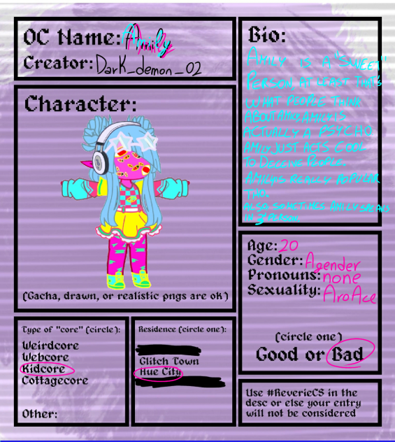 Reverie oc sheet!!