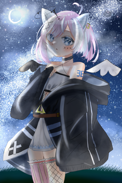 夜空を見上げて