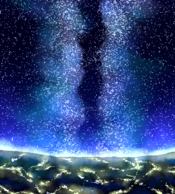 【フリー背景】星の街