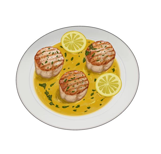 Lemon butter scallops